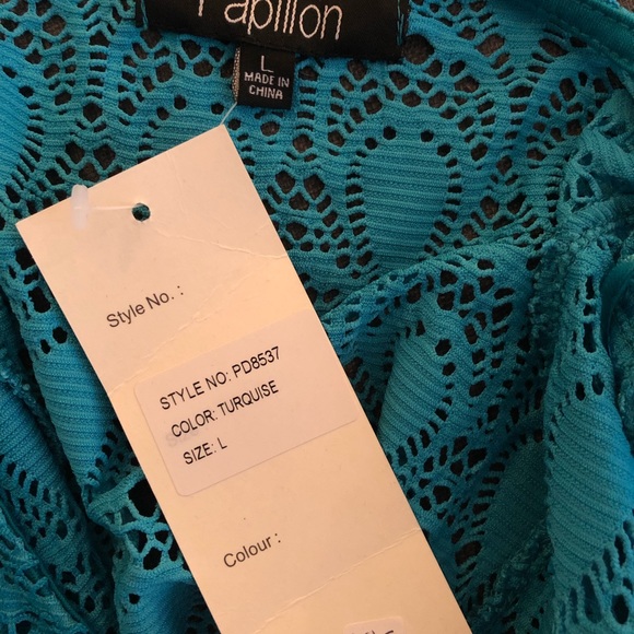 Papillon bright blue/teal eyelet dress - Picture 3 of 5